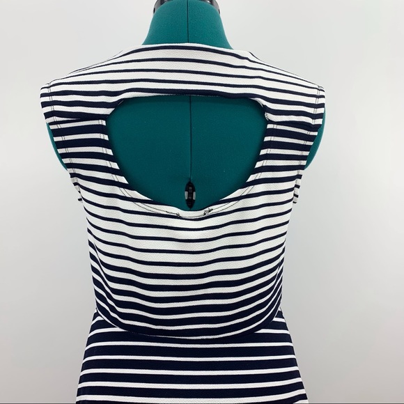 enough about me… Sleeveless Striped Jersey Fit & Flare Dress, Small - Picture 7 of 16